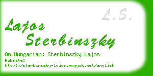 lajos sterbinszky business card